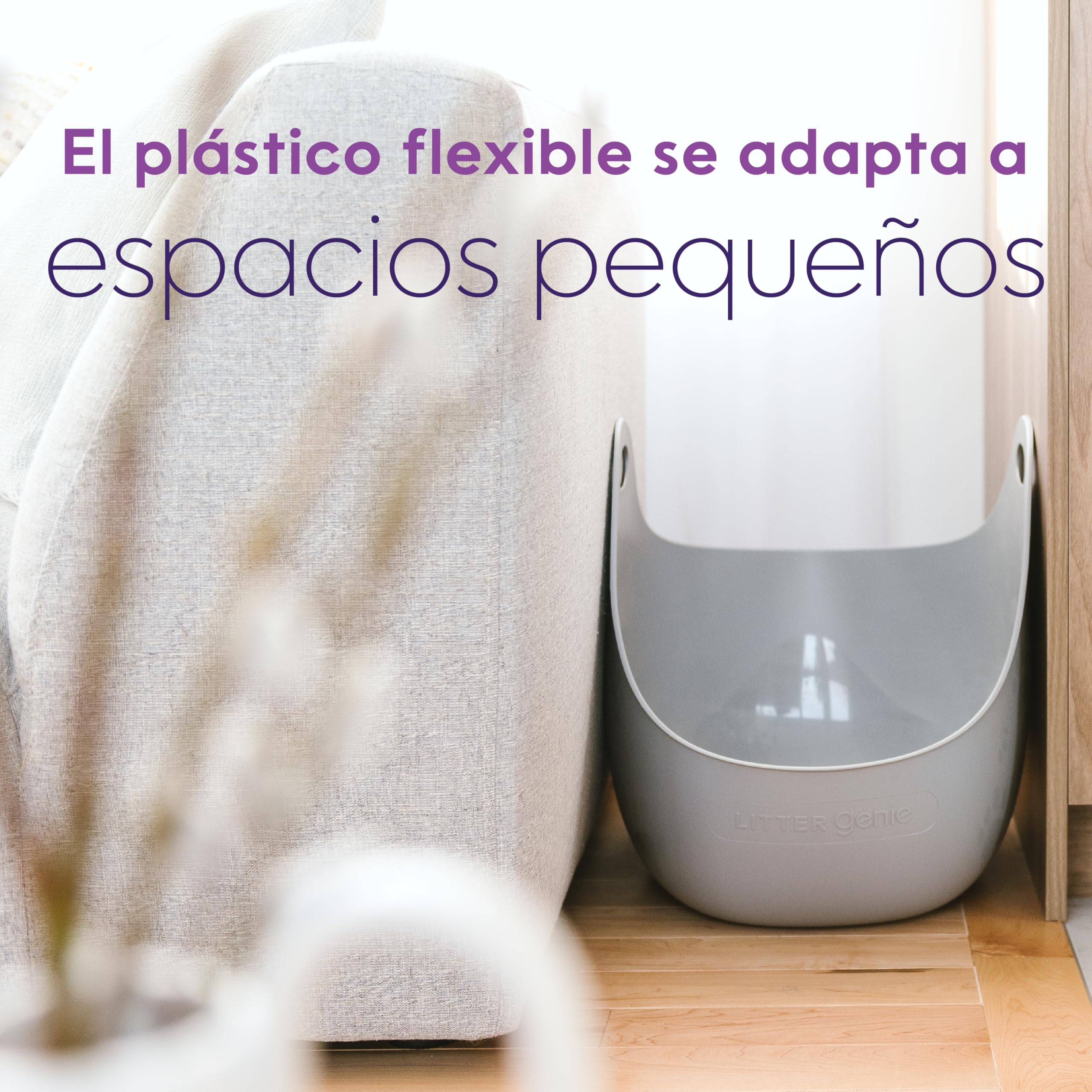 Litter Genie LitterBox Grey - Bandeja de Arena para Gatos, diseño Elegante y práctico, fácil Vaciado, Incluye Pala
