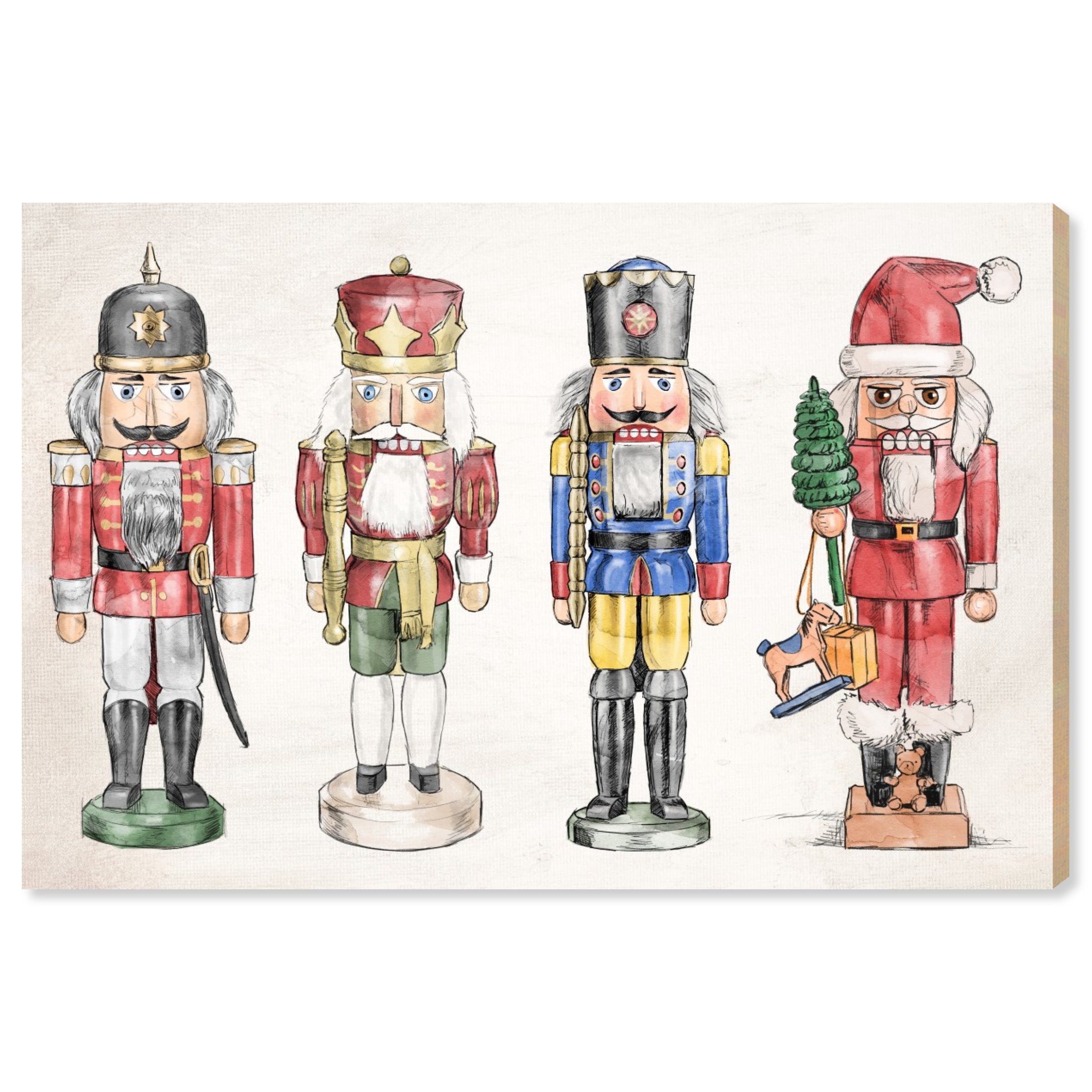 Nutcrackers' Contemporary Canvas Wall Art Print for Home Decor and Office. The Christmas Decor Collection by Oliver Gal Gallery Wrapped and Ready to Hang