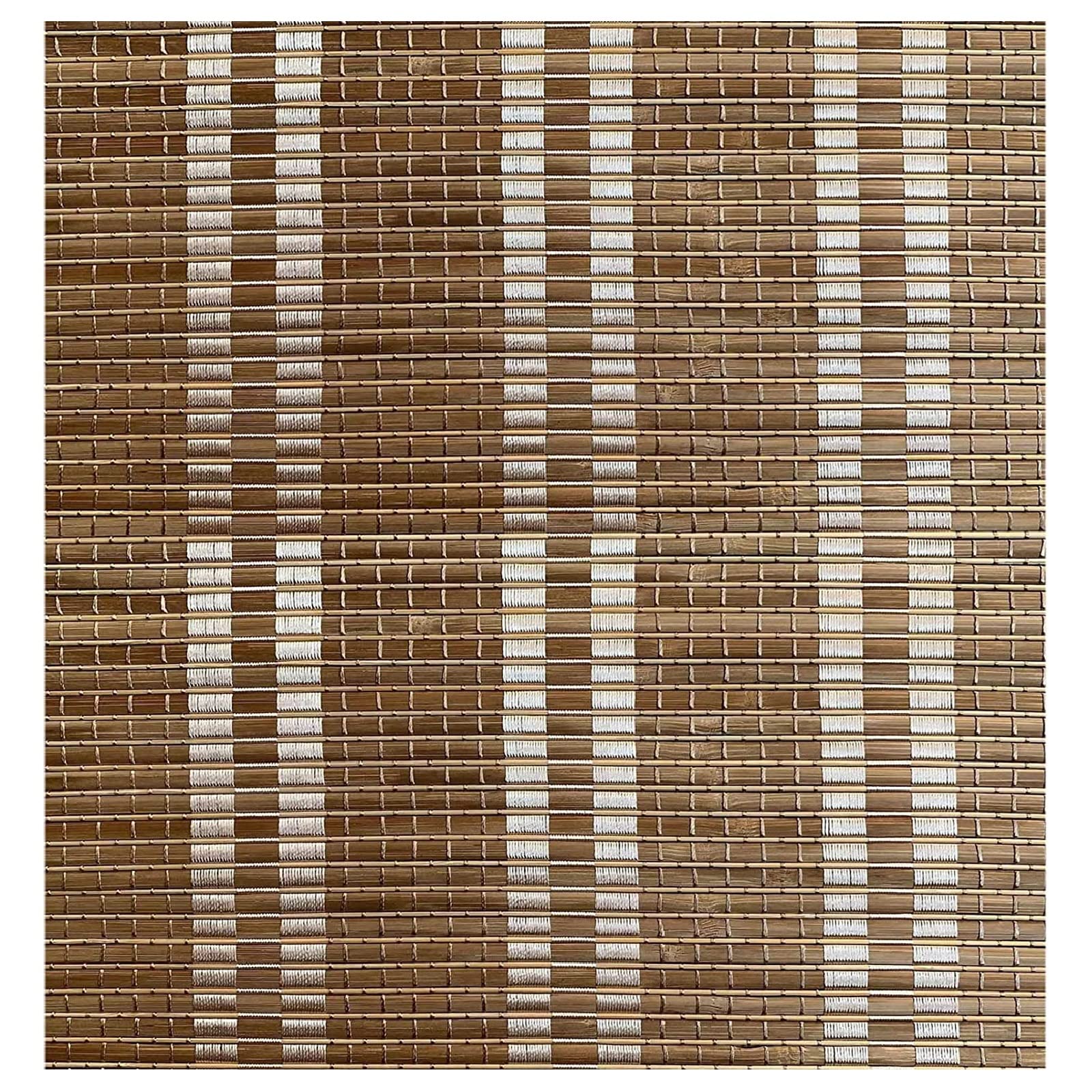 STRMAX Natural Bamboo Roller Blind,Bamboo Blinds,Roman Roller Shades For Window/Door/Patio,Ceiling Or Wall Installation,Light-Transmissive,Non-Transparent,All Installation Parts Included (Color : Nat