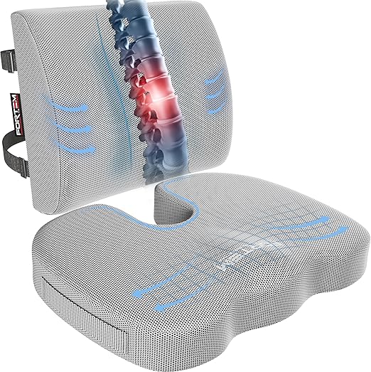 Cuscino Lombare Ergonomico A Cuneo Per Auto E Sedia Ufficio – Traspirante E Confortevole