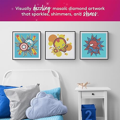 Miniatura 5 de DIAMOND ART CLUB Kit de pintura de diamante de Spider-Man, lienzo de diamante de superhéroe, arte redondo de diamantes 5D para adultos y todas las