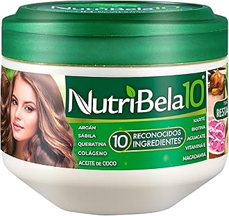 Nutribela Hair Mask for damaged dry hair treatment with Avocado Argan Collagen Coconut oil Keratin Aloe Vera Vitamin E Serum Shea Macadamia Deep Conditioner Curly Frizzy cabello maltratado 17Onz