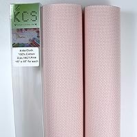 Vista 44 de KCS 2 piezas de tela de costura de algodón Aida de punto de cruz de 15 x 18 pulgadas (blanco antiguo, 14 unidades)