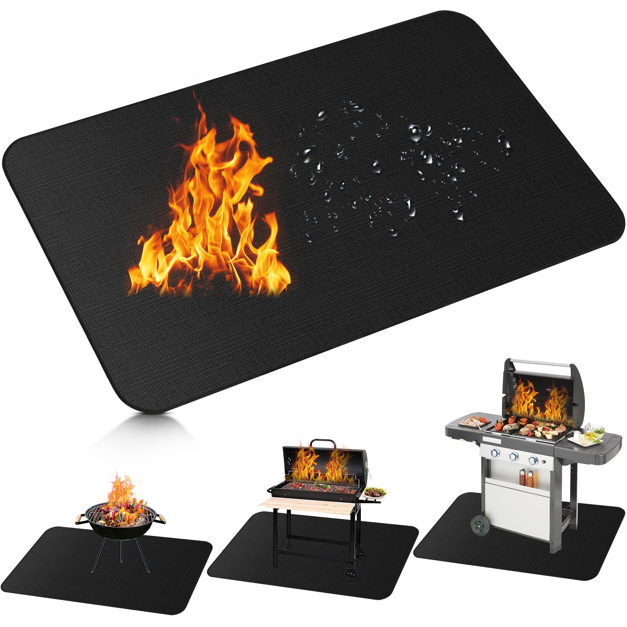 Sawowkuya 52 * 76 inch Grill mats for Outdoor Grill,Grill Heat Resistant BBQ mats for Outdoor Grill Deck Protector