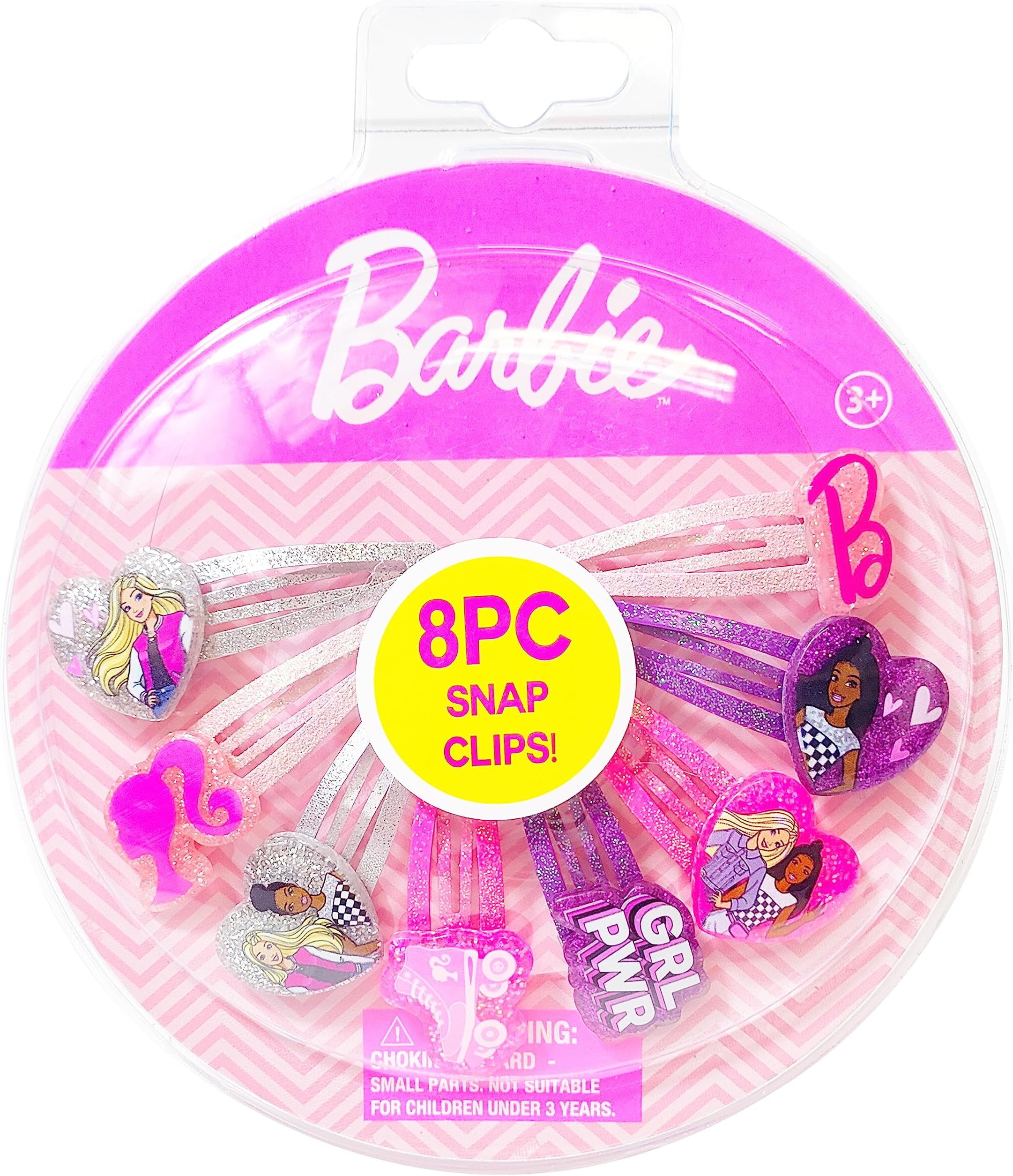 Barbie Hair Clips for Girls Snap Clips 8 Pack Multi Color Ages 3+