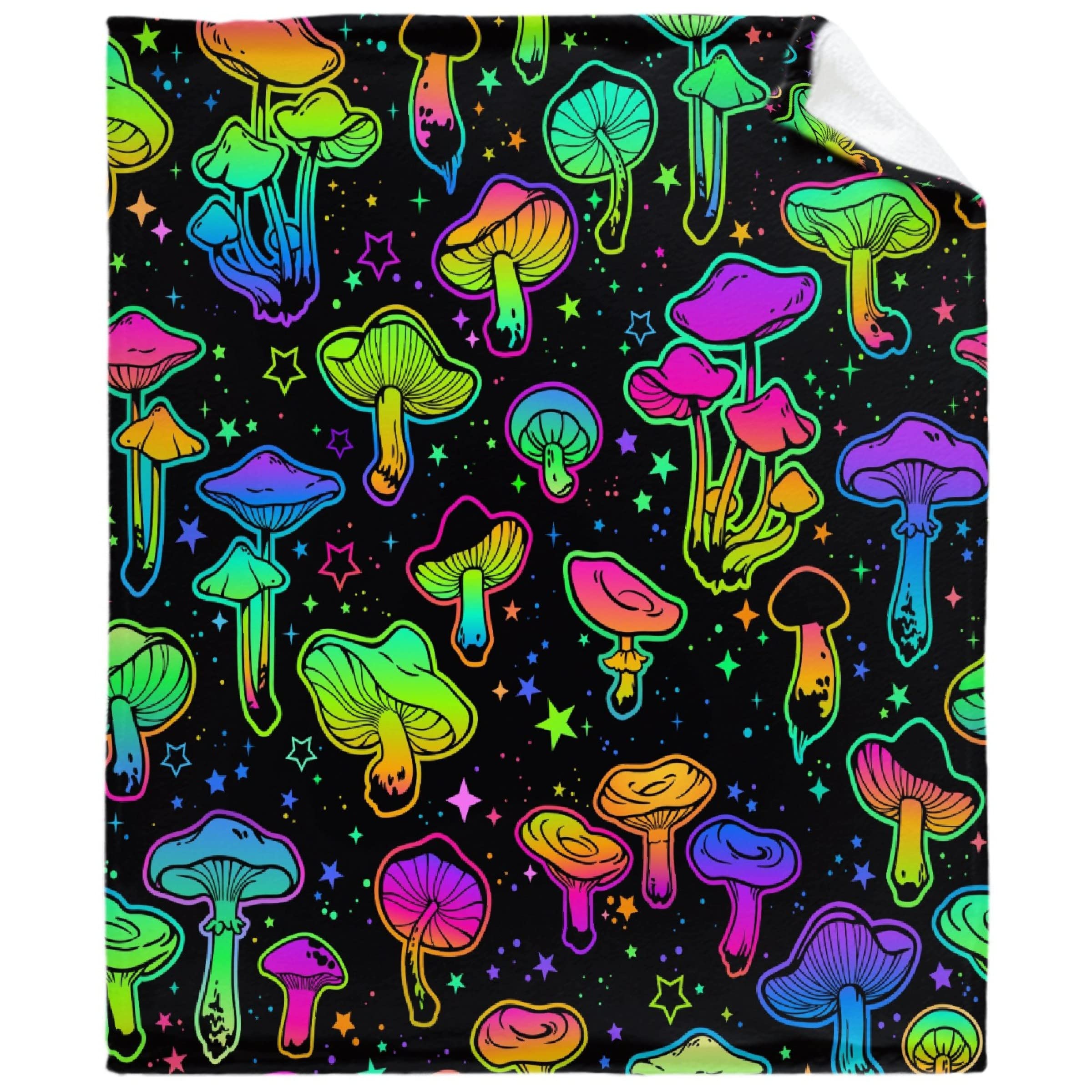 Darani Fantasy Plant Cute Mushroom Print Lightweight Super Soft Cozy Throw Blanket Warm and Lightweight Soft Flannel Blankets 60x50 Medium for Teen Bed Blanket