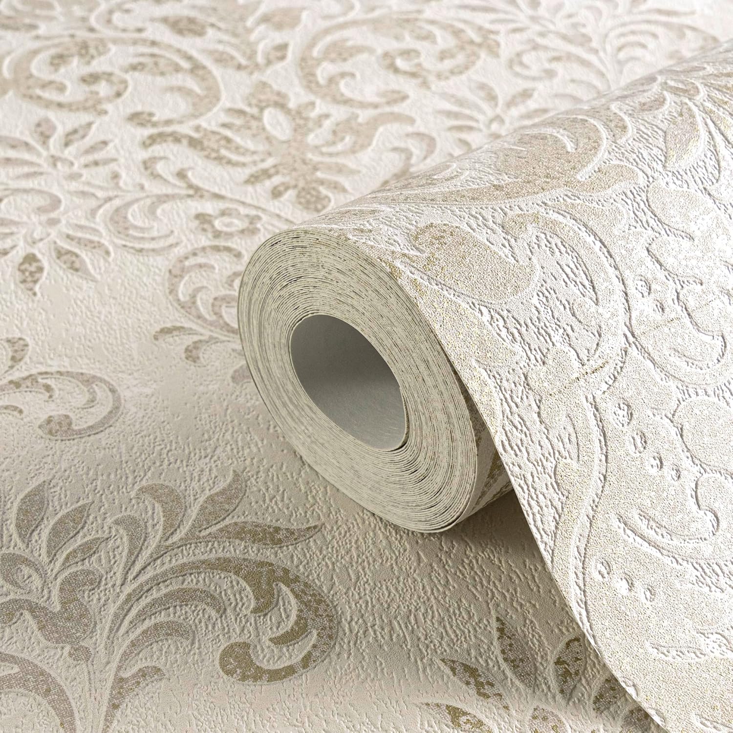 JETTE Livingwalls Joop 339244 33924-4 Non-Woven Wallpaper with Ornaments Baroque 10.05 m x 0.53 m Beige Brown Metallic Made in Germany