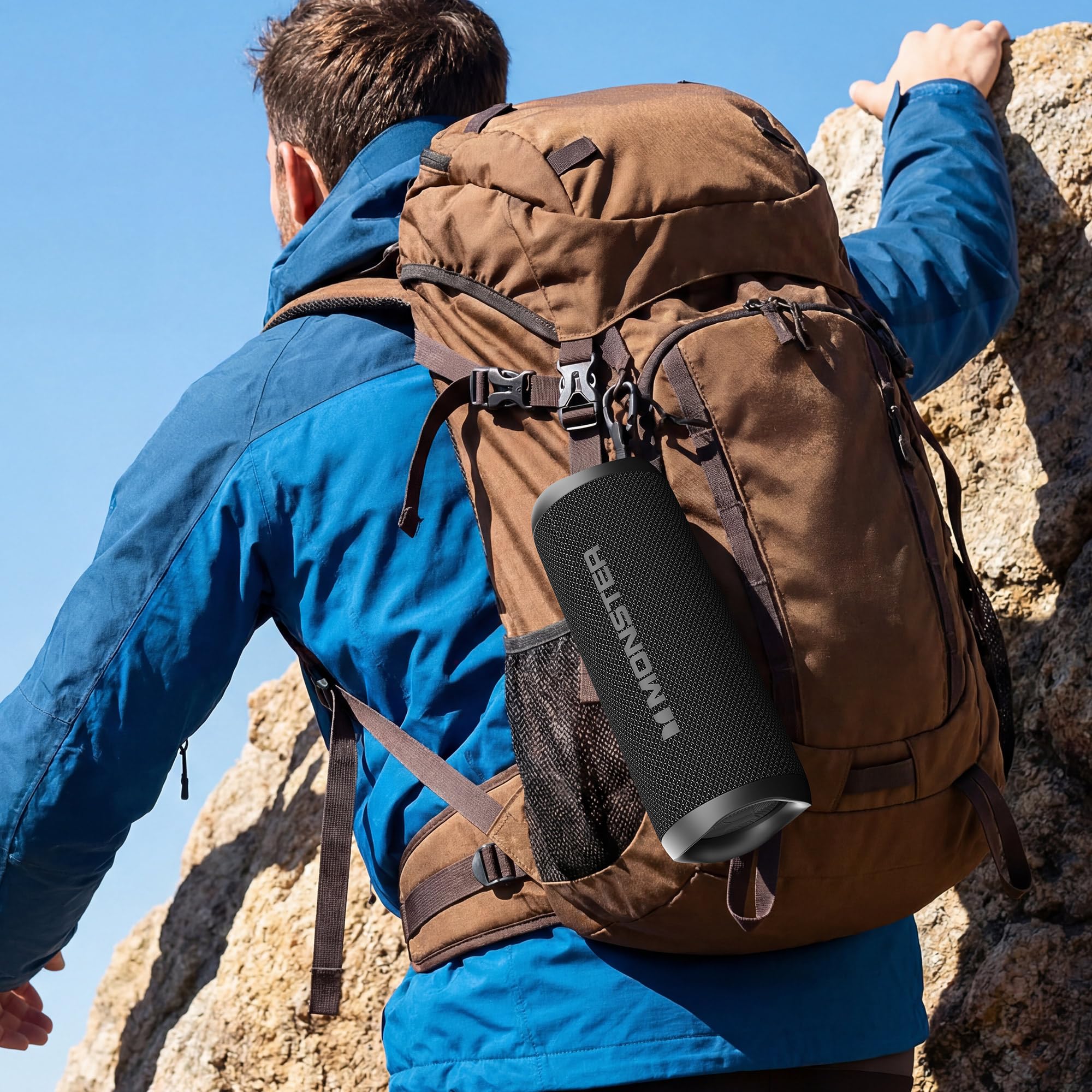 Monster Bluetooth Speaker, Wireless Portable Outdoor Bluetooth Speakers, 60W True Wireless Stereo IPX8 Waterproof, Dual PairingBluetooth 5.4 Built-in Mic, Outdoor Speaker — view 7