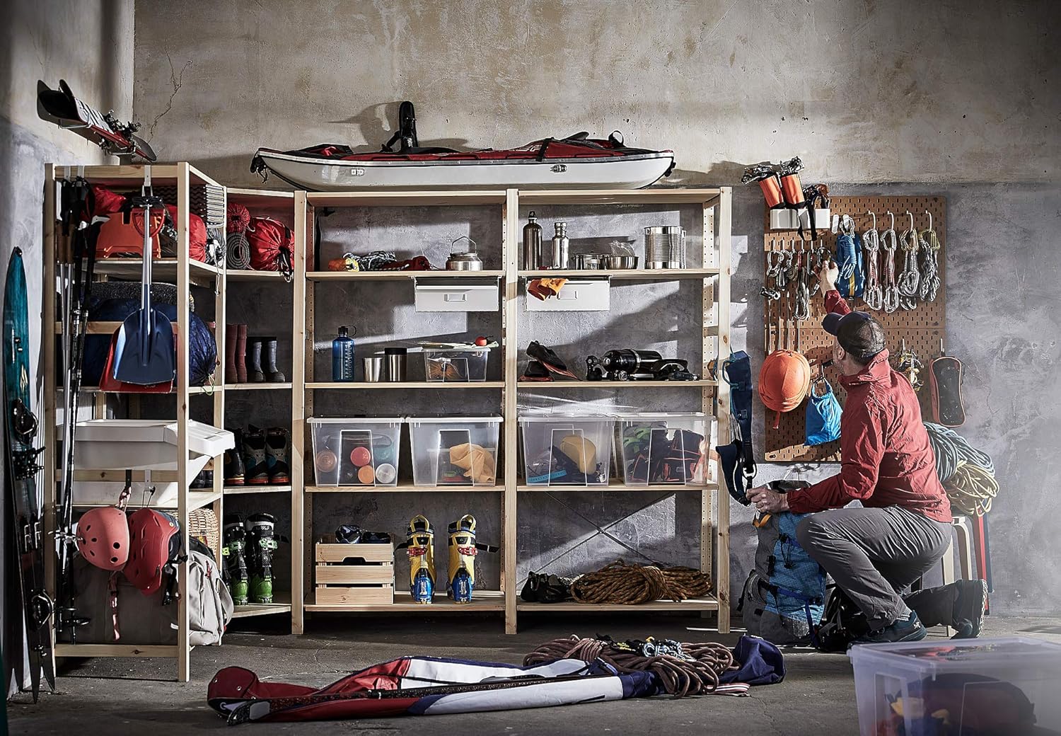 IVAR 4 sections/corner, pine, 229/144x30x179 cm