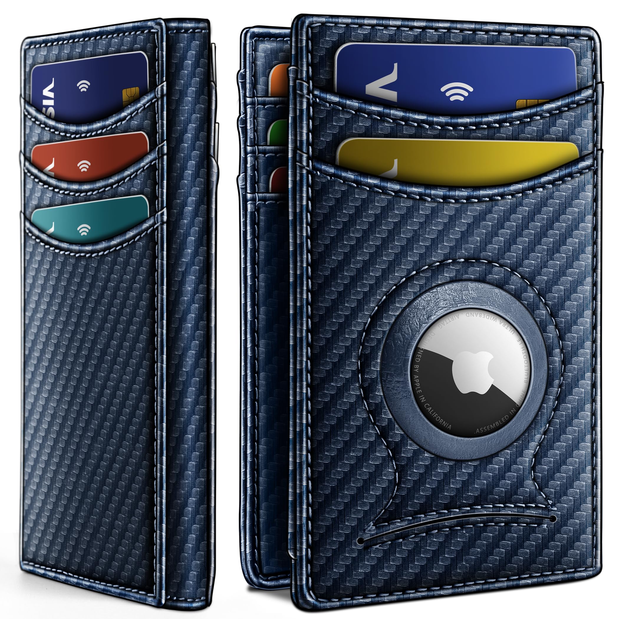 BULLIANT Magnetic Slim Leather Airtag Wallet Money Clip For Men 12Cards