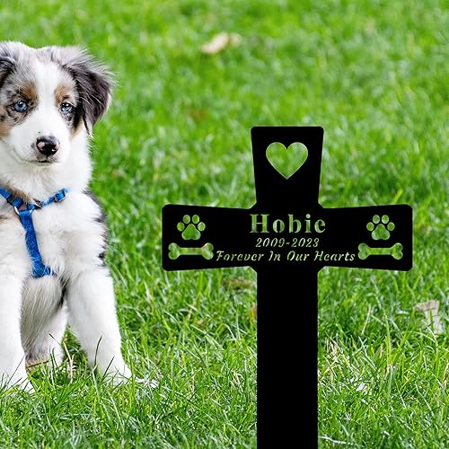 Gerryed Marcadores de tumbas personalizados para perros, con diseño de cruz, con estaca conmemorativa de la tumba, para mascotas, patrón de regalo disponible en Yaxa Colombia