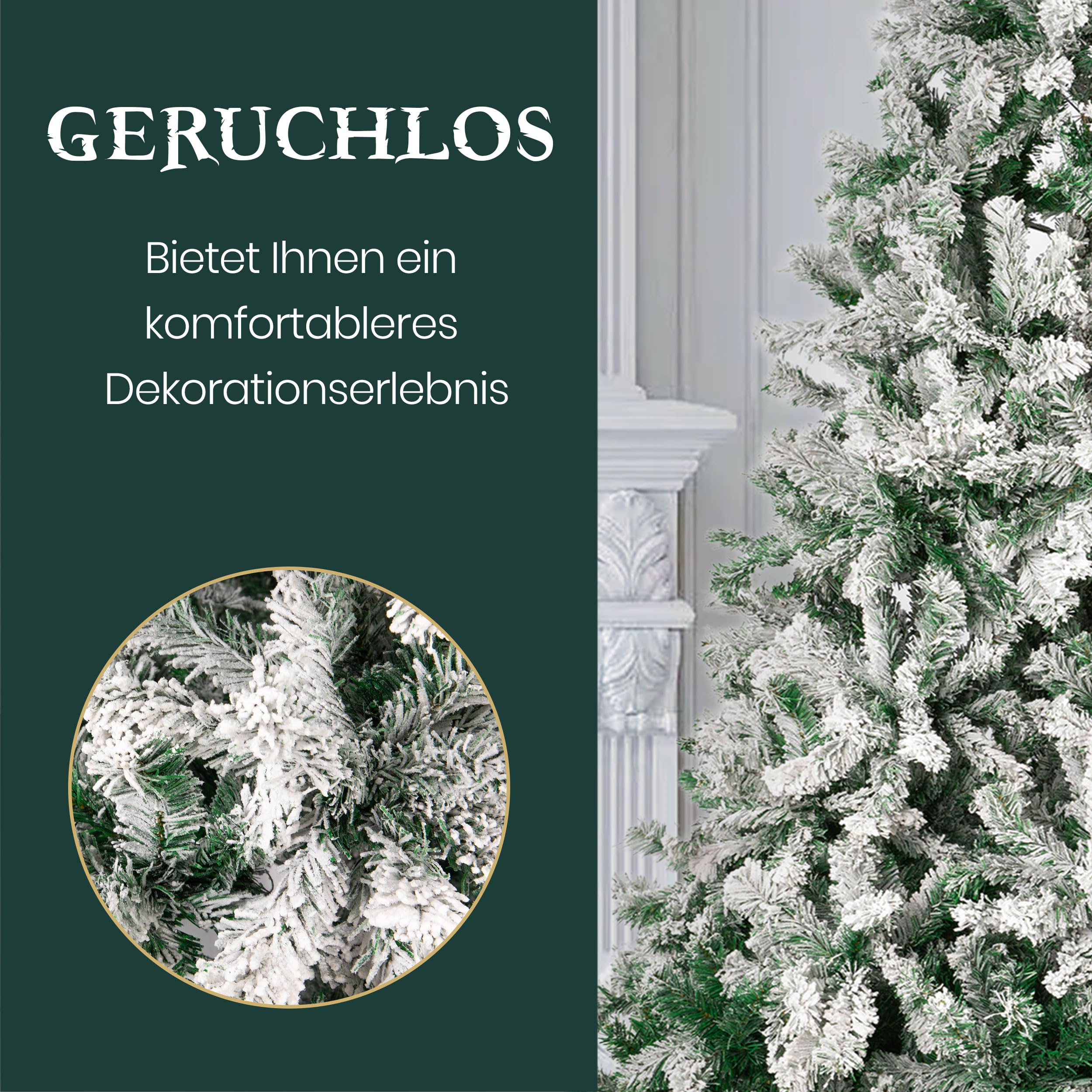 TAB Artificial Christmas Tree Christmas, Christmas Tree with PVC Snow Barr  : Amazon.se: Home & Kitchen
