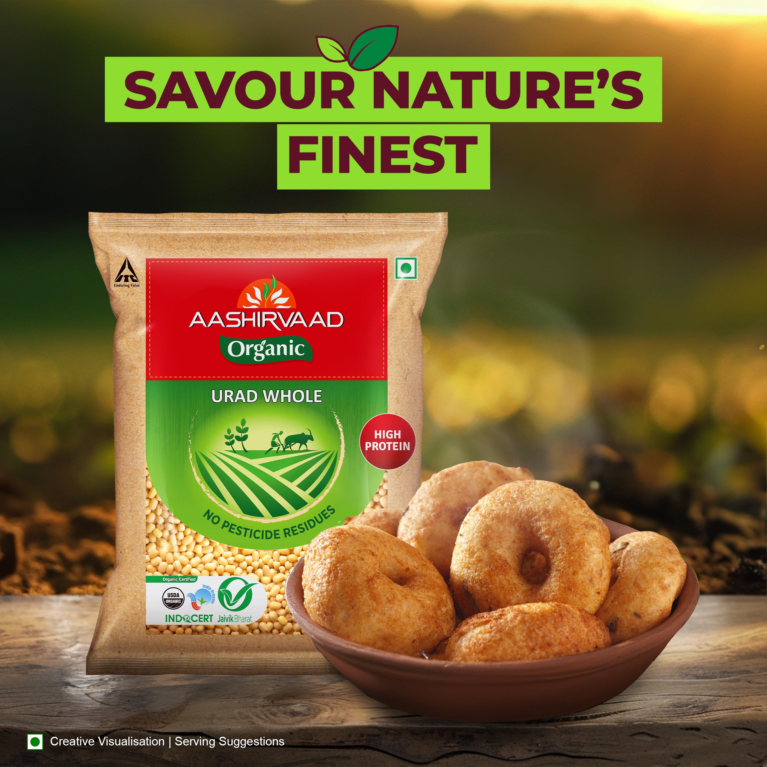 Aashirvaad Organic Urad Dal (Whole), 1kg, 100% Organic Urad Dal Rich in Protein - Image 8 thumbnail