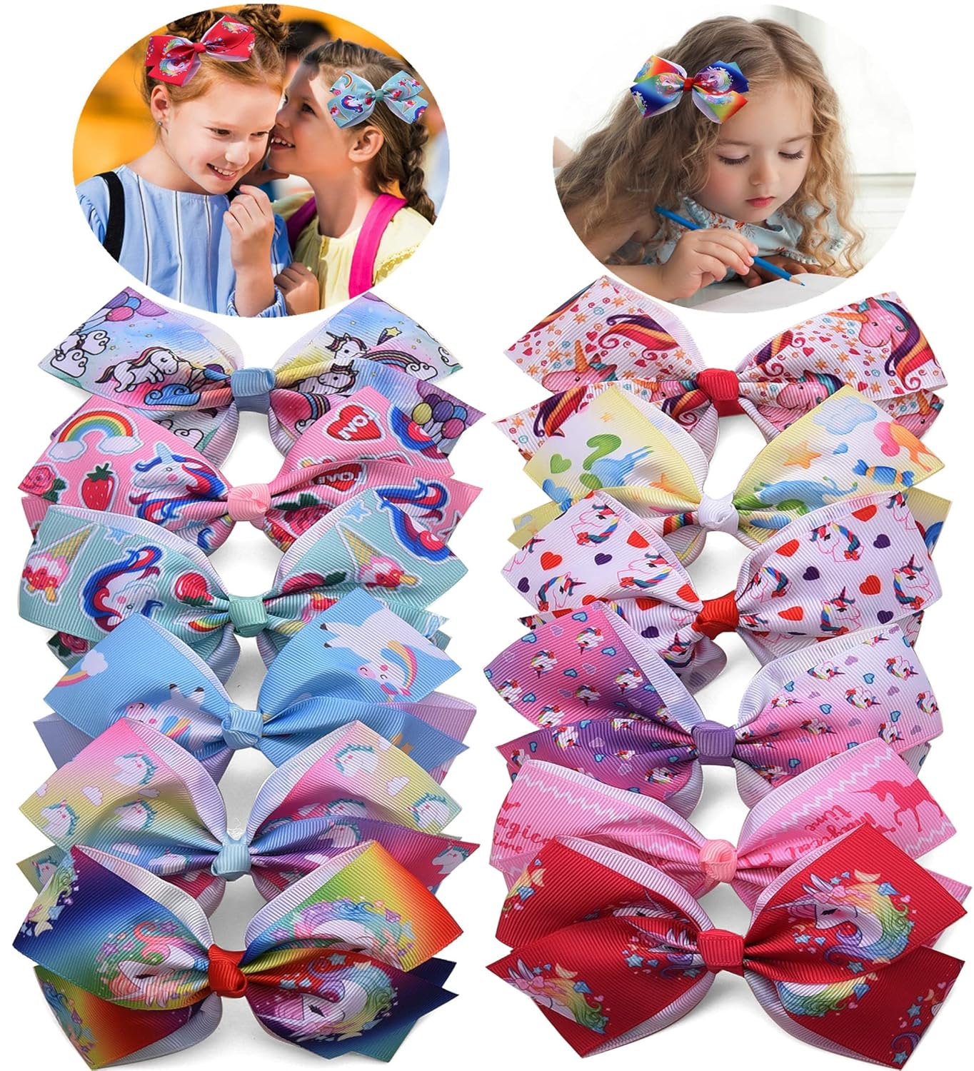 WD2U - Diadema Elástica Con Lazo De Grogrén De Puntos Negros Para Niñas