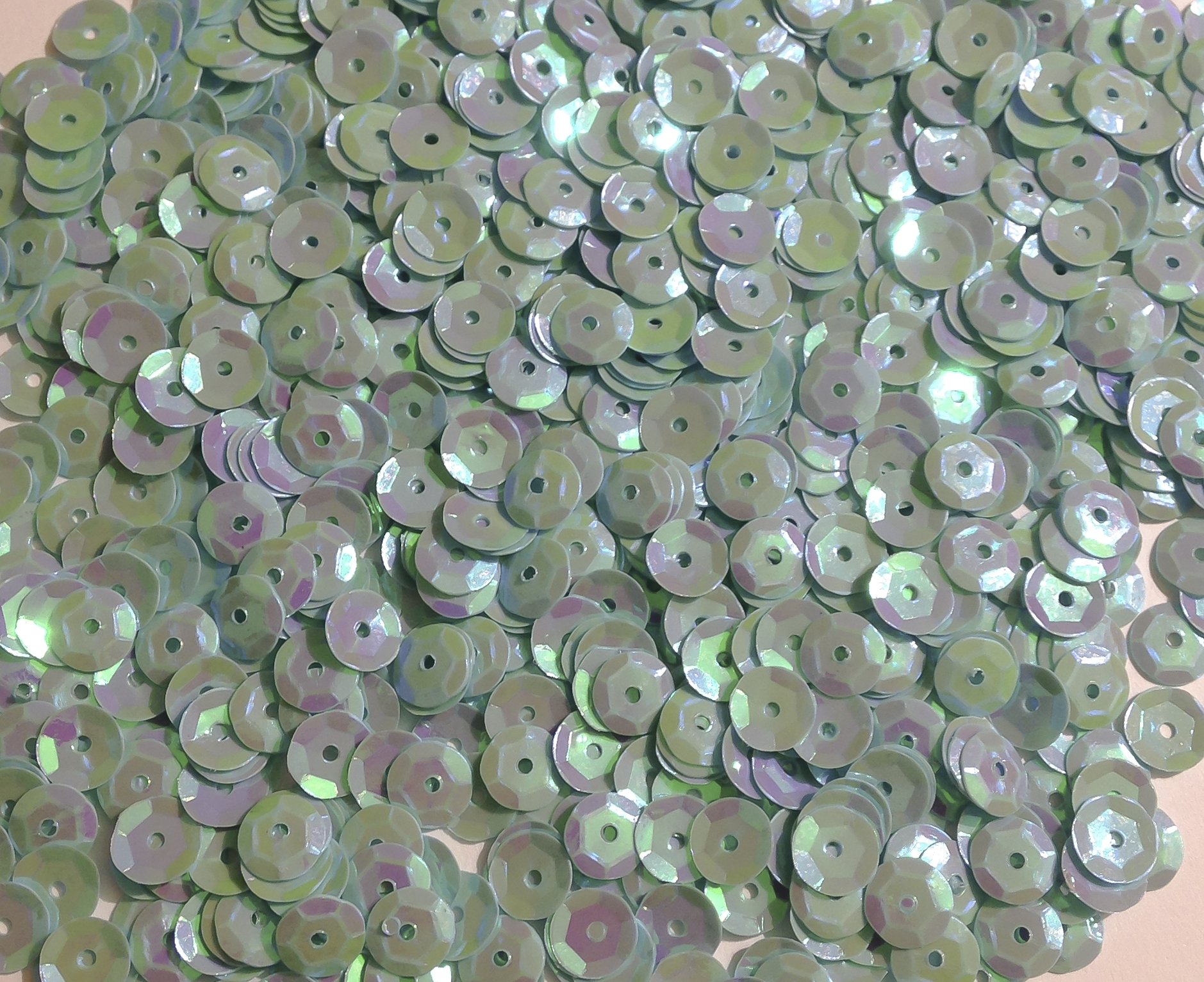 1400 Pailletten - Ø 6mm - Riesige Auswahl an Farben (Helles Türkis irsierend)