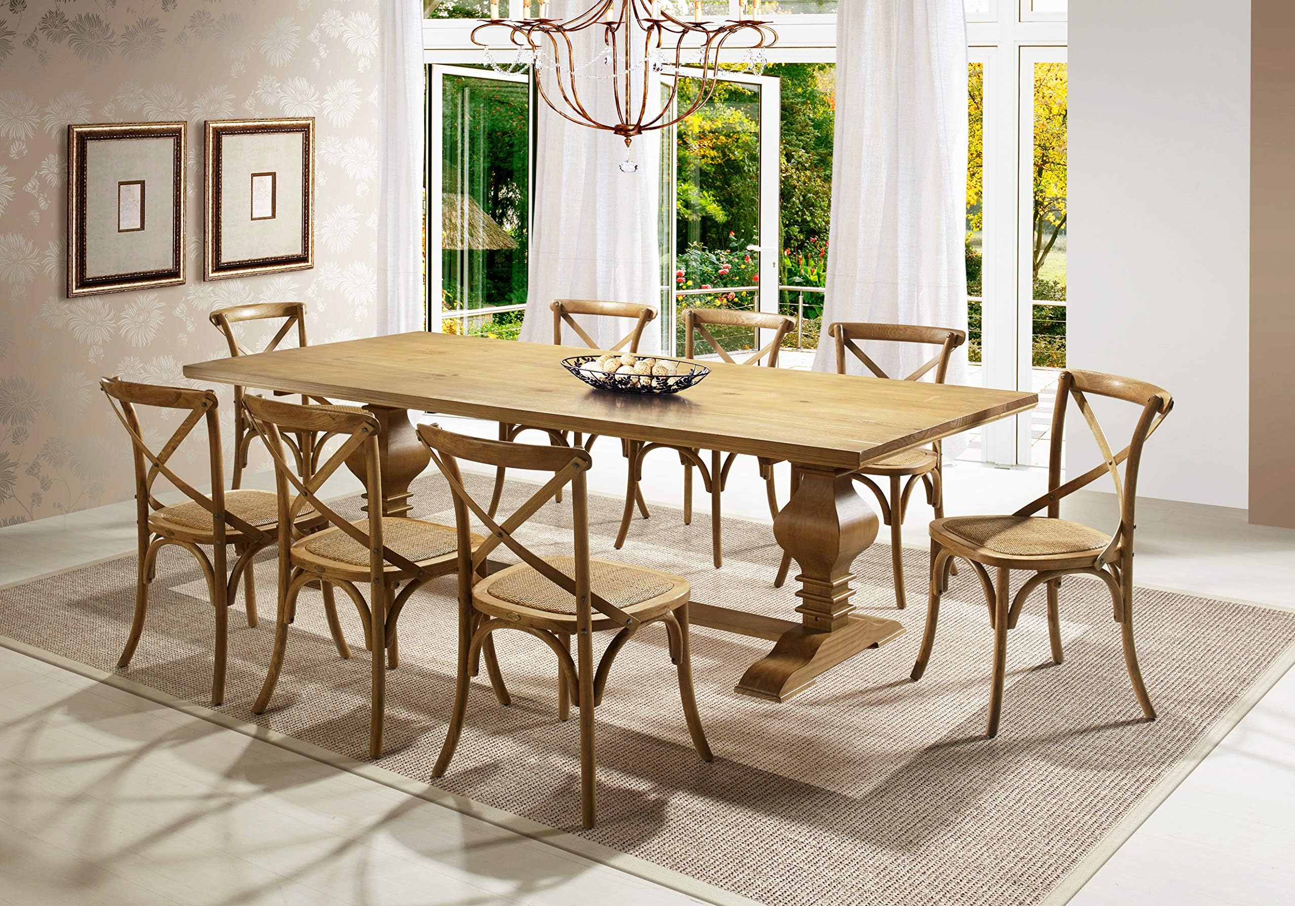 Tower 95" Dining Table - Oak Color