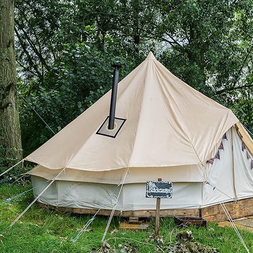 Miniatura 6 de Estufa de camping para tiendas de campaña calientes, estufa de leña de acero inoxidable 304 con tubos de chimenea de pared inoxidable para tiendas