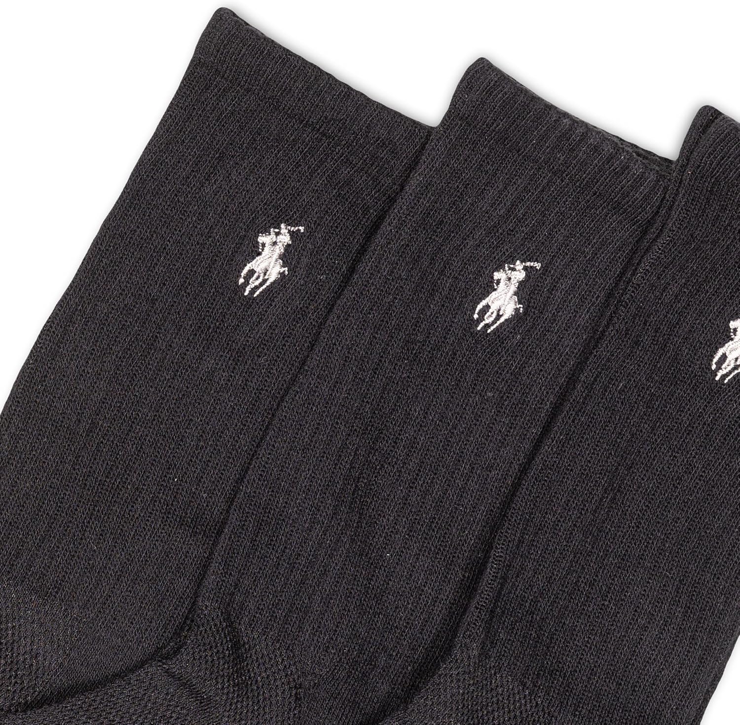 POLO RALPH LAUREN womens Cushioned Cotton Sport Crew Socks - 3 Pair Pack - Athletic Half Cushion Comfort - Image 3