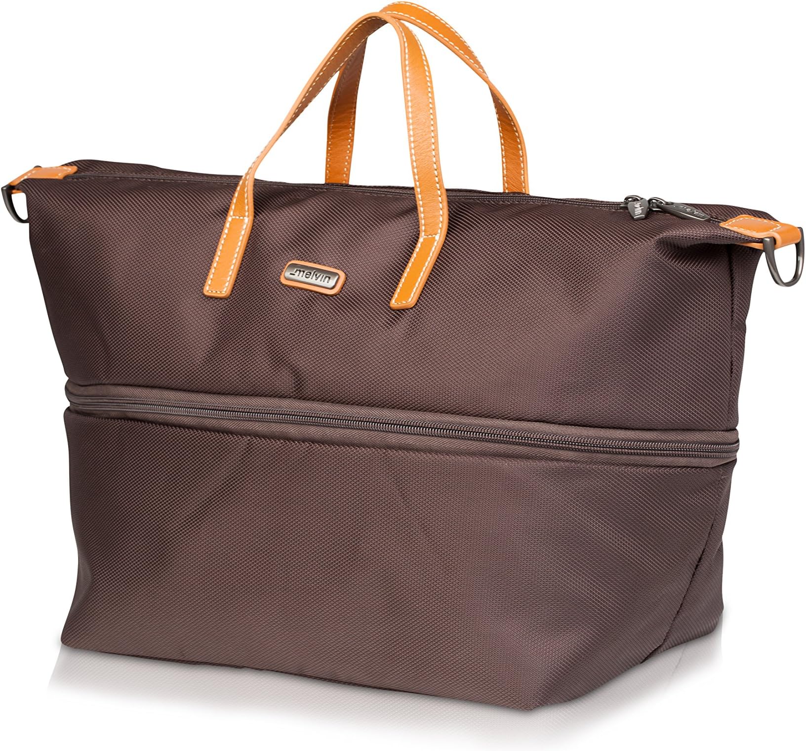 Melvin Expandable Handbag/Polyester Exterior with 100% leather straps/Great Capacity/Multi Pocket Handbag