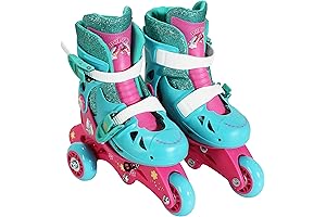 PlayWheels Trolls Convertible 2-in-1 Skates for Toddlers - Ideal for Enhancing Motor Skills and Balance