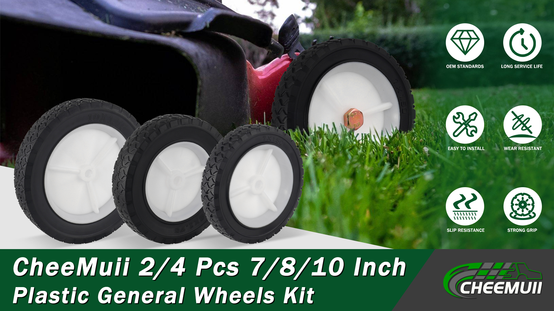 Amazon.com: CheeMuii 7 Inch Lawn Mower Wheels 2 Pcs 7