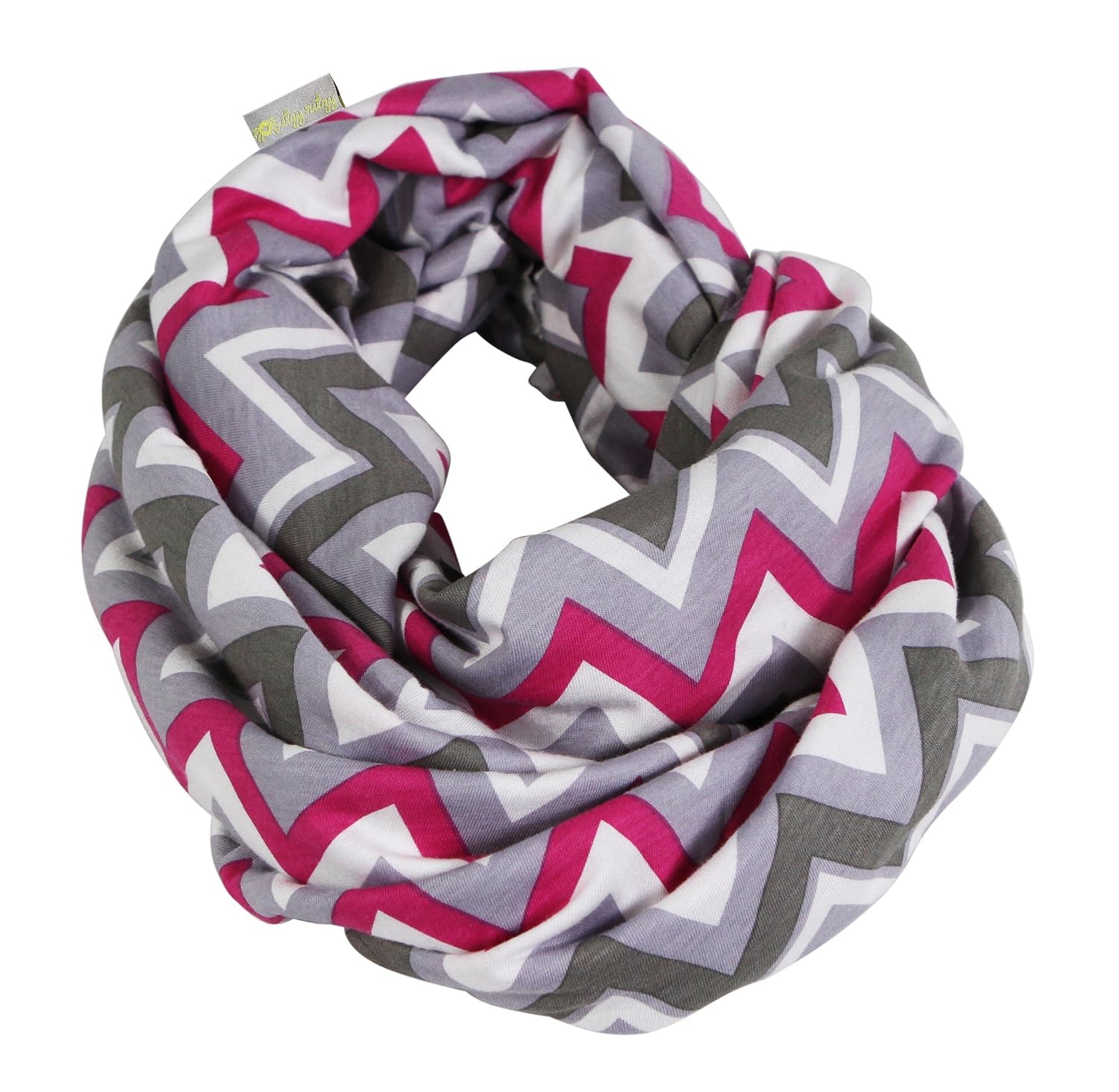 Itzy Ritzy Nursing Happens Infinity Breastfeeding Scarf, Pink Kiss Chevron