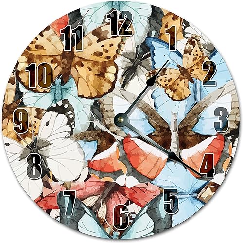 FoDuoDuo Reloj de pared de madera de moda, silencioso, sin tictac, superposición, reloj de pared redondo para sala de estar, cocina, hogar,