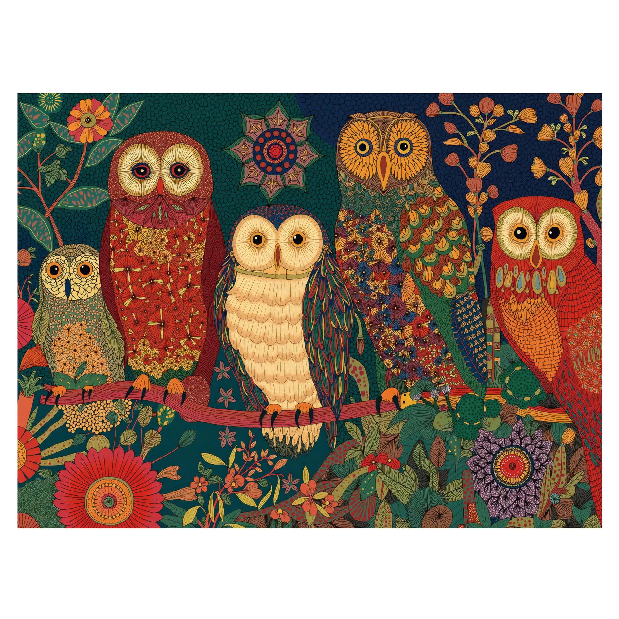 Graphinee 1000 Pieces Jigsaw Puzzles for Adults, Owl Puzzles, Unique Shape Puzzles for Family Friends Challenging Games