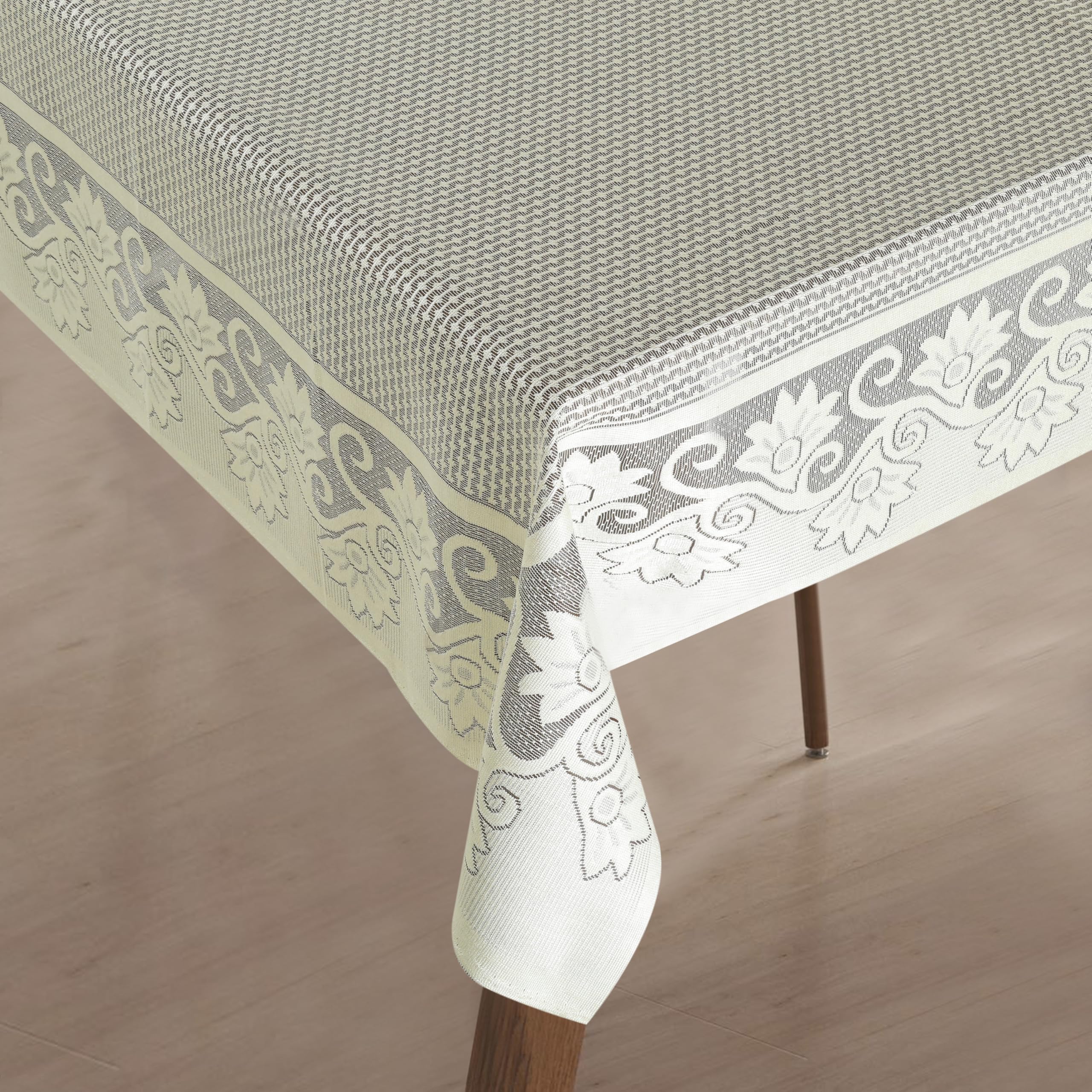 Homerz Premium Center Table Cloth, Cotton Table Linen, Royal and Durable Cover (BRT S19 Coffee CRM, 40x60 inch- Center Table)