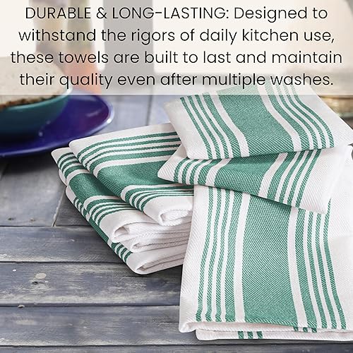 Miniatura 6 de Juego de 6 toallas de cocina color verde azulado para secar platos de 16 x 26 pulgadas, toallas de mano de cocina, toallas de cocina absorbentes,