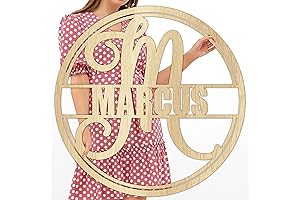 Custom Personalized Wood Circle Last Name Sign for Ample Wall Decor