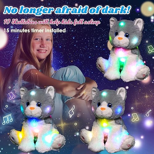 Miniatura 9 de Cuteoy Penguin - Peluche musical con luces LED y volumen ajustable, juguete de cuna para cumpleaños, Navidad, regalos para niños pequeños, 11