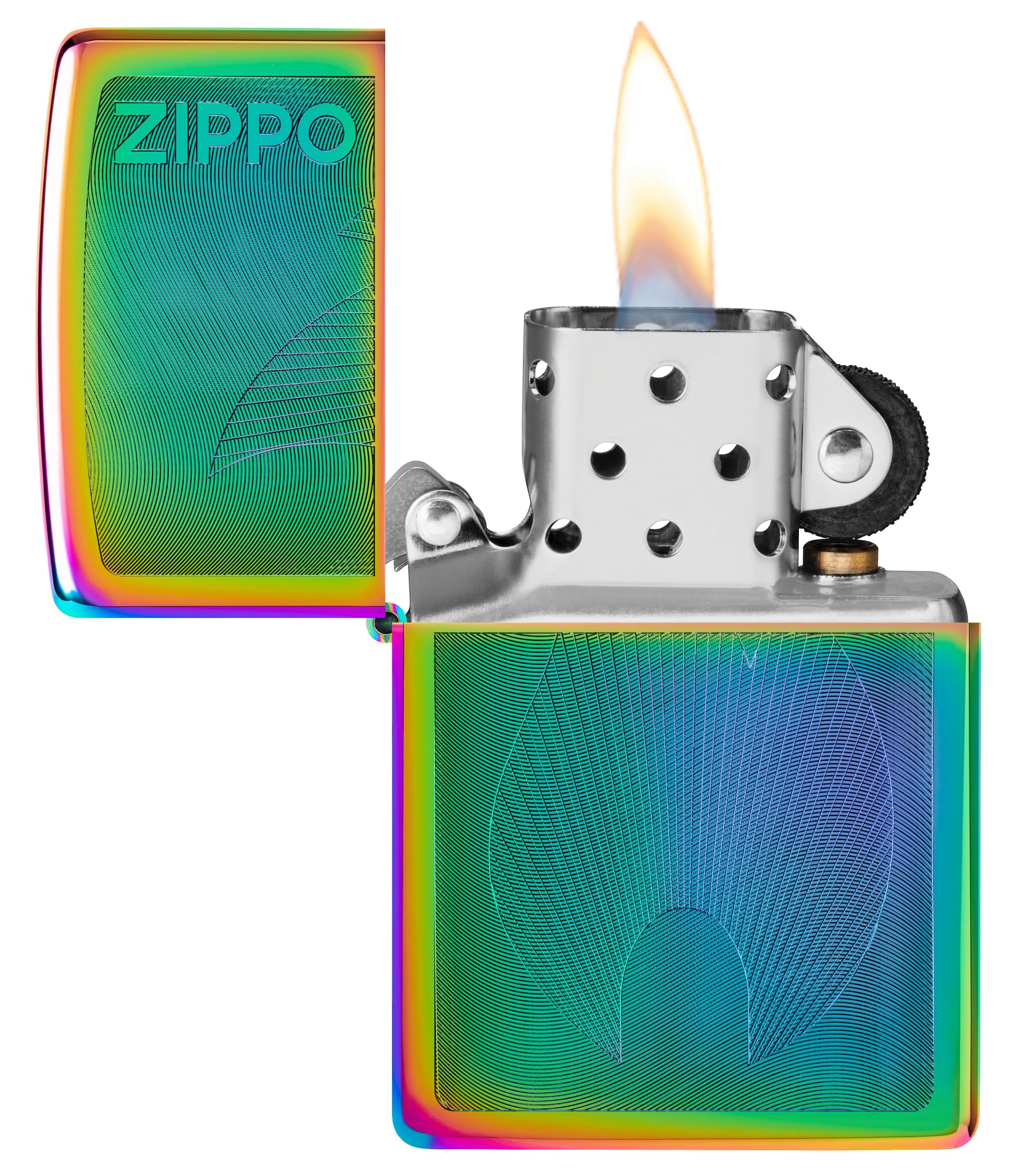 Zippo Sturmfeuerzeug - Dimensional Flame, Multi Color, Auto Engrave - Nachfüllbar - Wiederverwendbar - Windfestes Design - Geschenkbox - Made in USA
