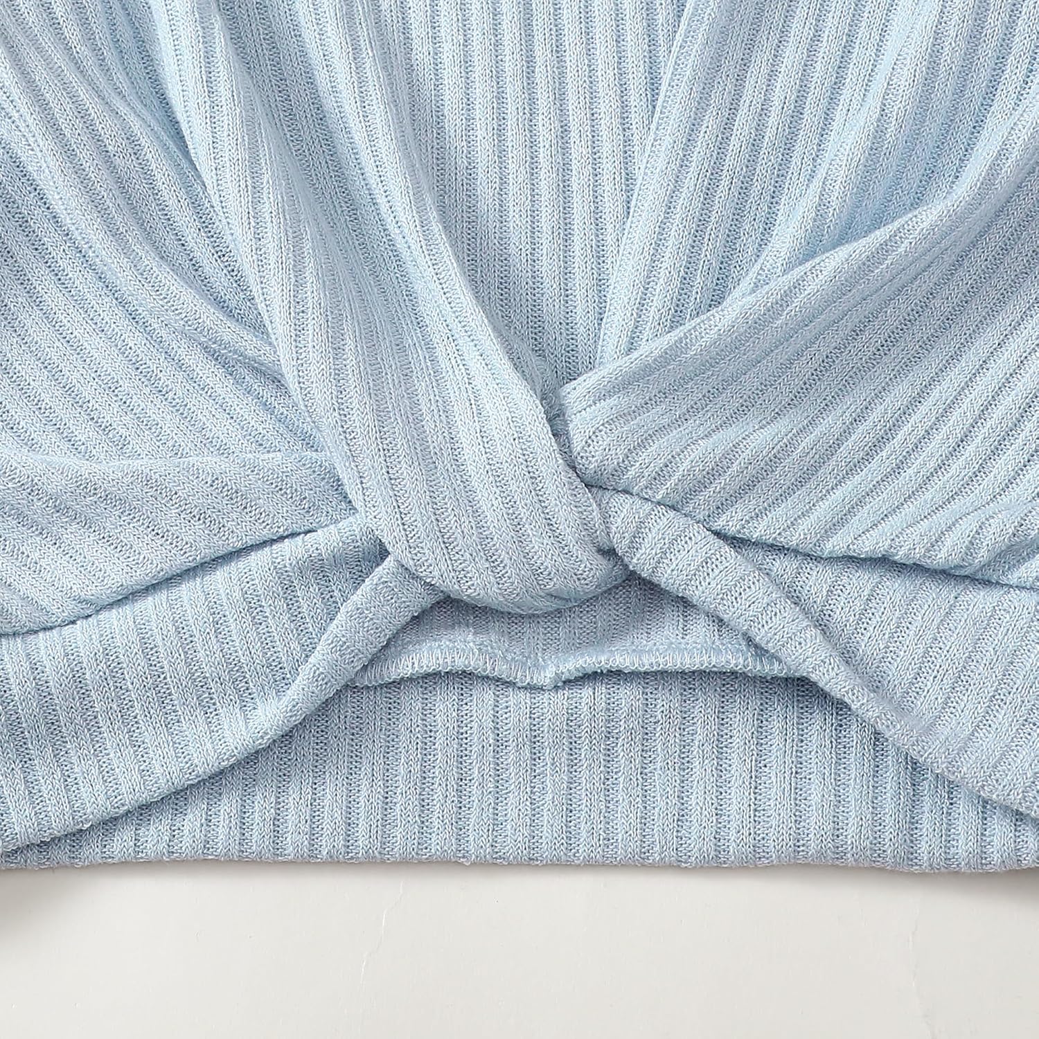 Girls 2 Piece Clothes Twist Front Top and Bell Bottom Pants Set Kids Thin Sweater Fall Outfits Set 5-14 Years - Image 4