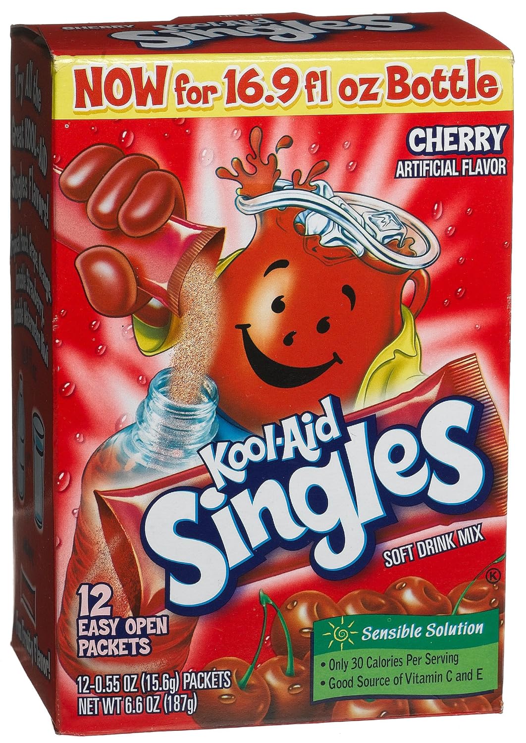 Kool-Aid Singles Cherry (for 16.9-Ounce Bottles), 12-Count Packets (Pack of 6)