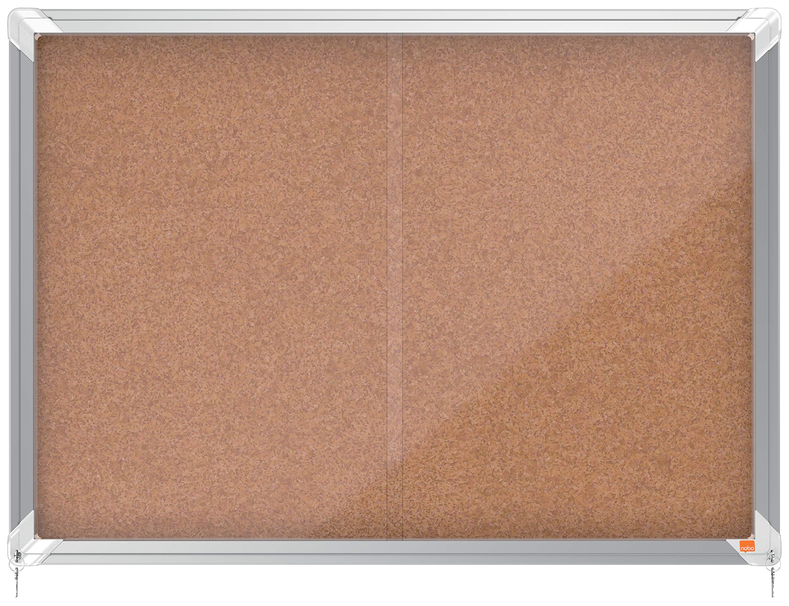 Nobo Premium Plus Cork Lockable Notice Board 8xA4 Sliding 1915331