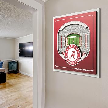 YouTheFan Officially-licensed NCAA Stadium Series 3D Wall Art - multi-layer team stadium replica, detailed sports fan gift, indoor decor