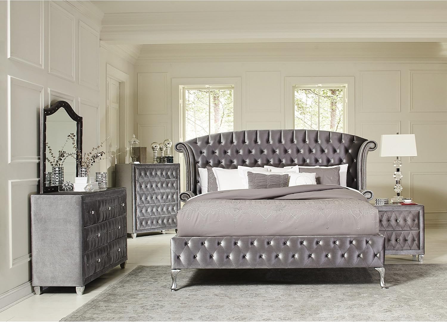 Inland Empire Furniture's Tremaine Metallic Grey Bedroom