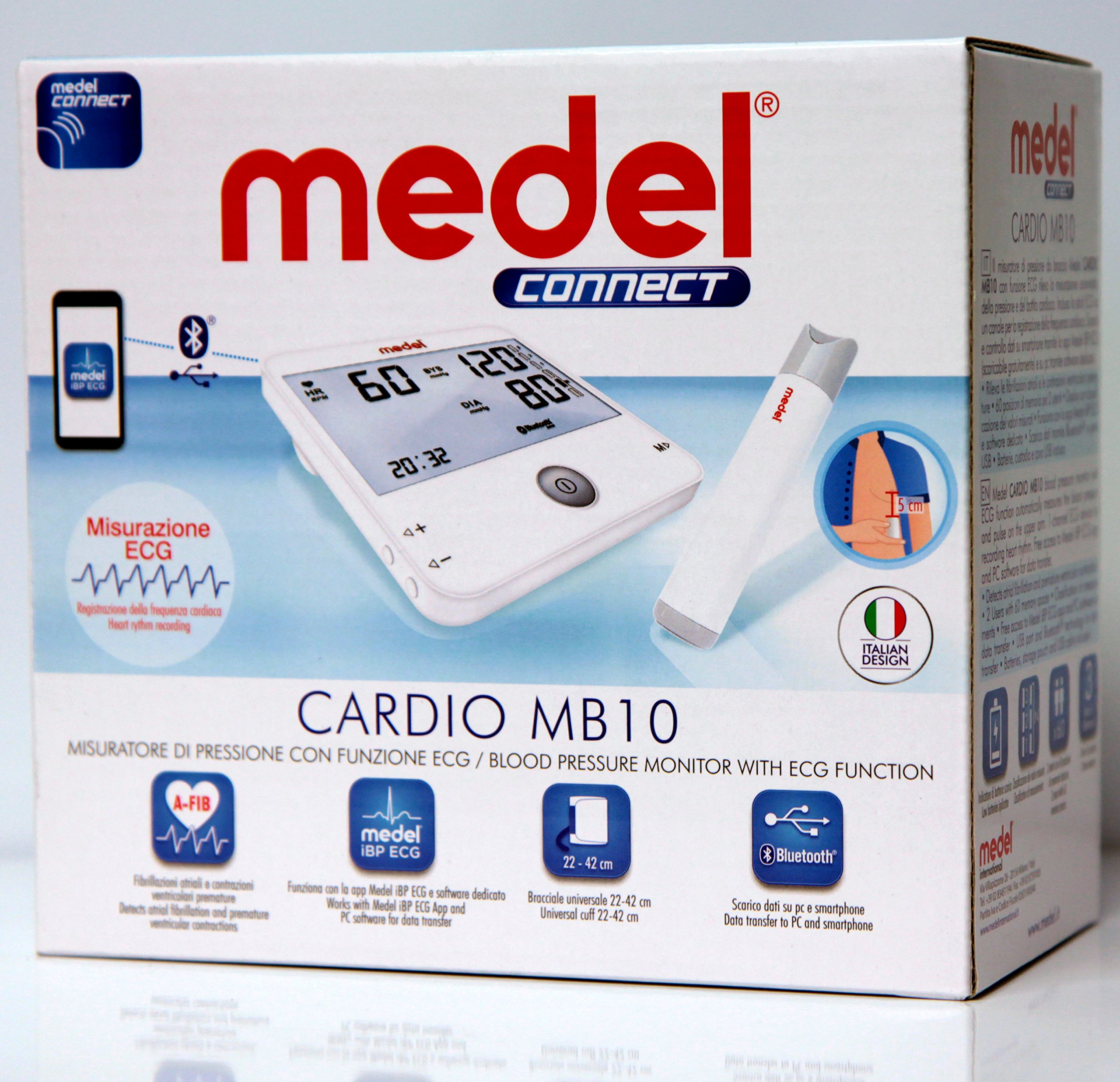MEDEL Connect Cardio MB10 Ciśnieniomierz naramienny 22-42 cm z Bluetooth i funkcją EKG- : Standard