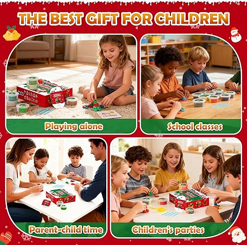 Miniatura 6 de Kit de arcilla seca al aire para regalo de Navidad, arcilla para modelar para niños, arcilla mágica de bricolaje con herramientas de tallado y