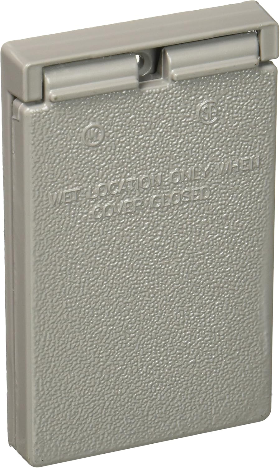 Legrand Pass & Seymour CA26GV Cast Weatherproof Outdoor Cover, 1 Gang, Decorator or GFCI Opening with Vertical Self-Closing Lid, Gray (1 Count)