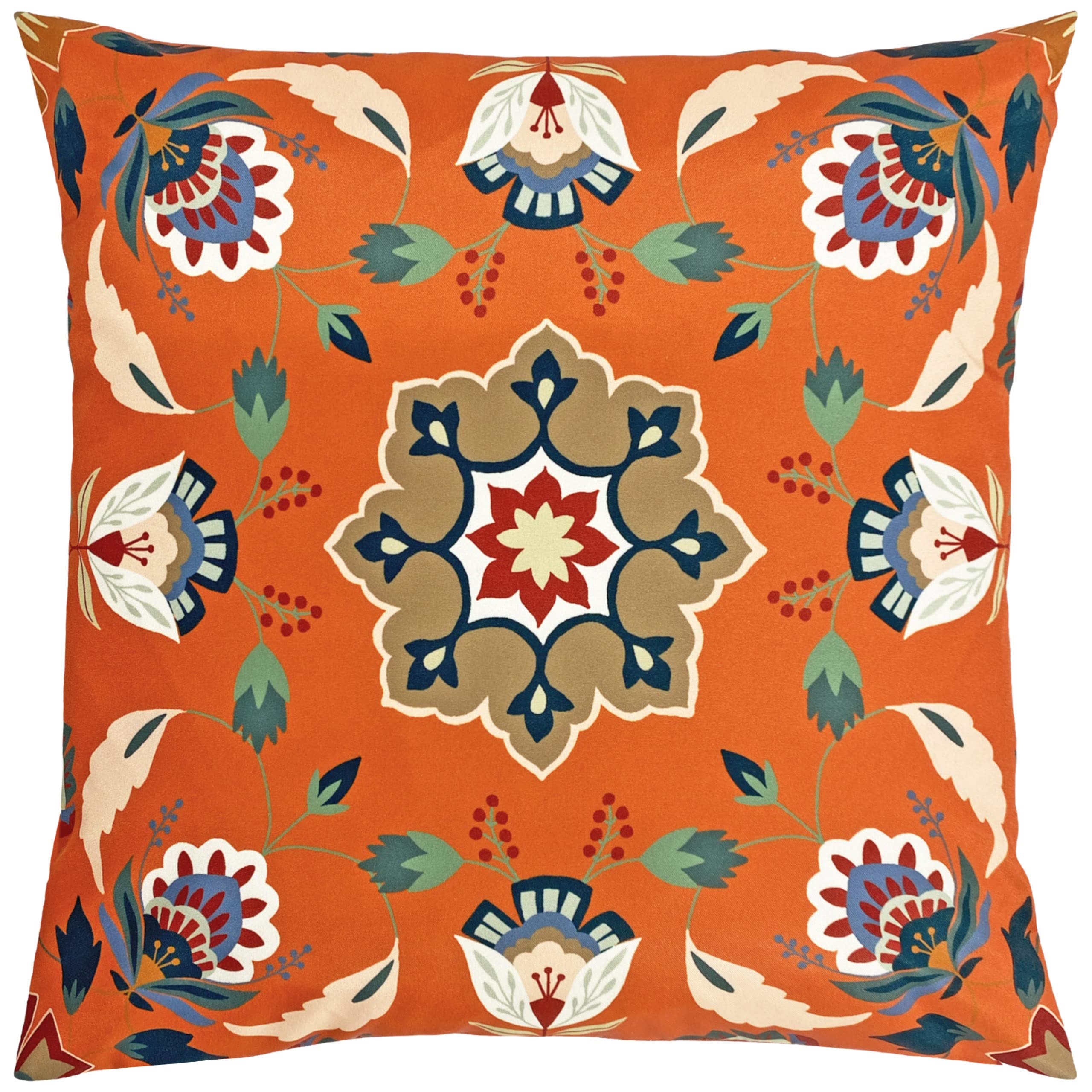 furn. - Outdoor Cushion - Folk Flora - Orange - Floral