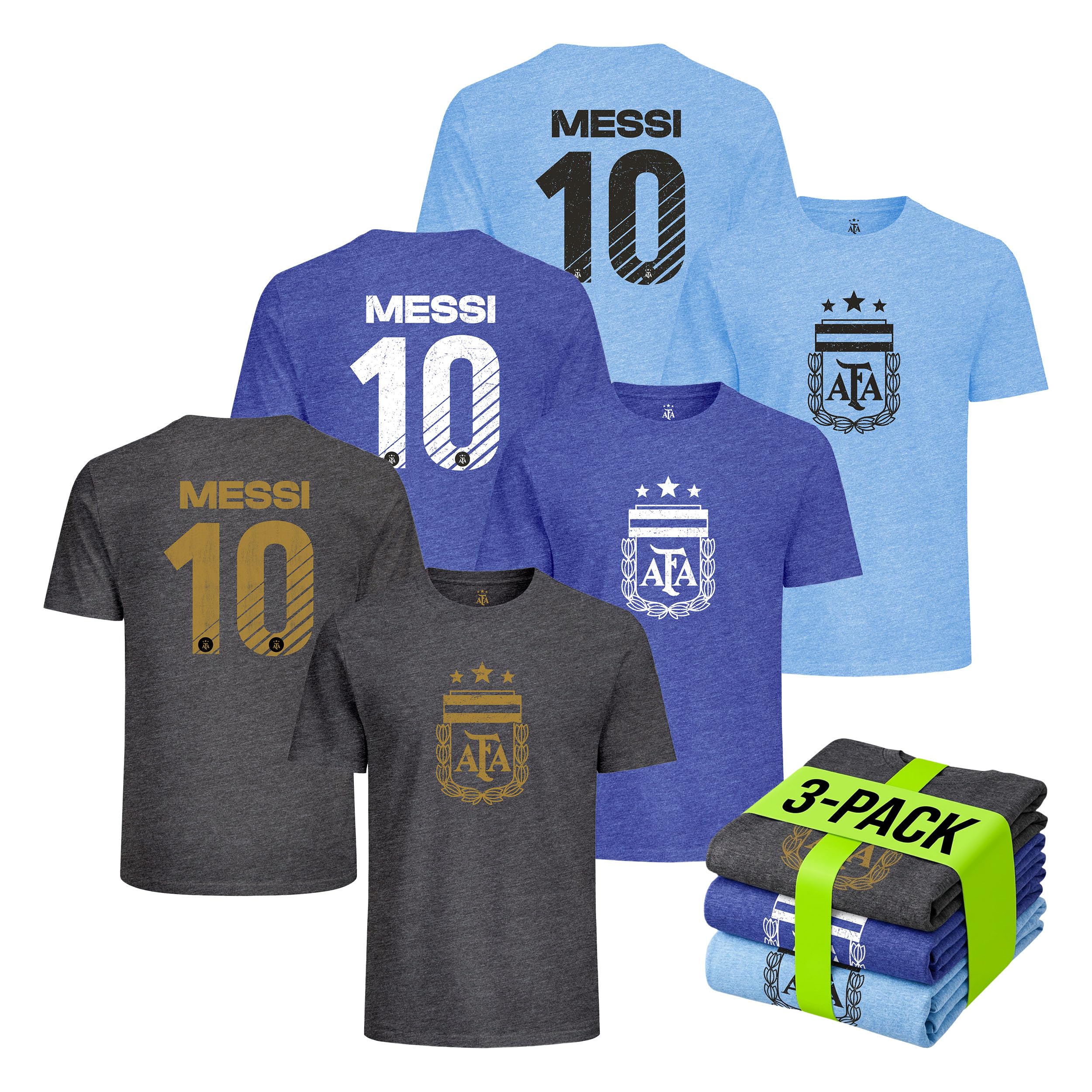 Officially Licensed Soccer Cotton T-Shirt 3-Pack Bundle