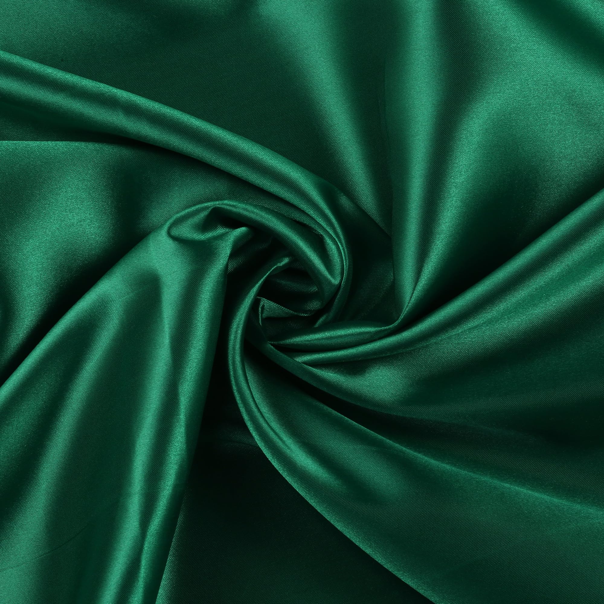 VDS Premium Satin Fabric - 5 Yard - 45" Wide, Shiny & Smooth Charmeuse Silky Sateen Cloth - Ideal for Wedding Décor, Linings, Costumes, Drapes, Scarf, Craft DIY Sewing Dressmaking - Emerlad