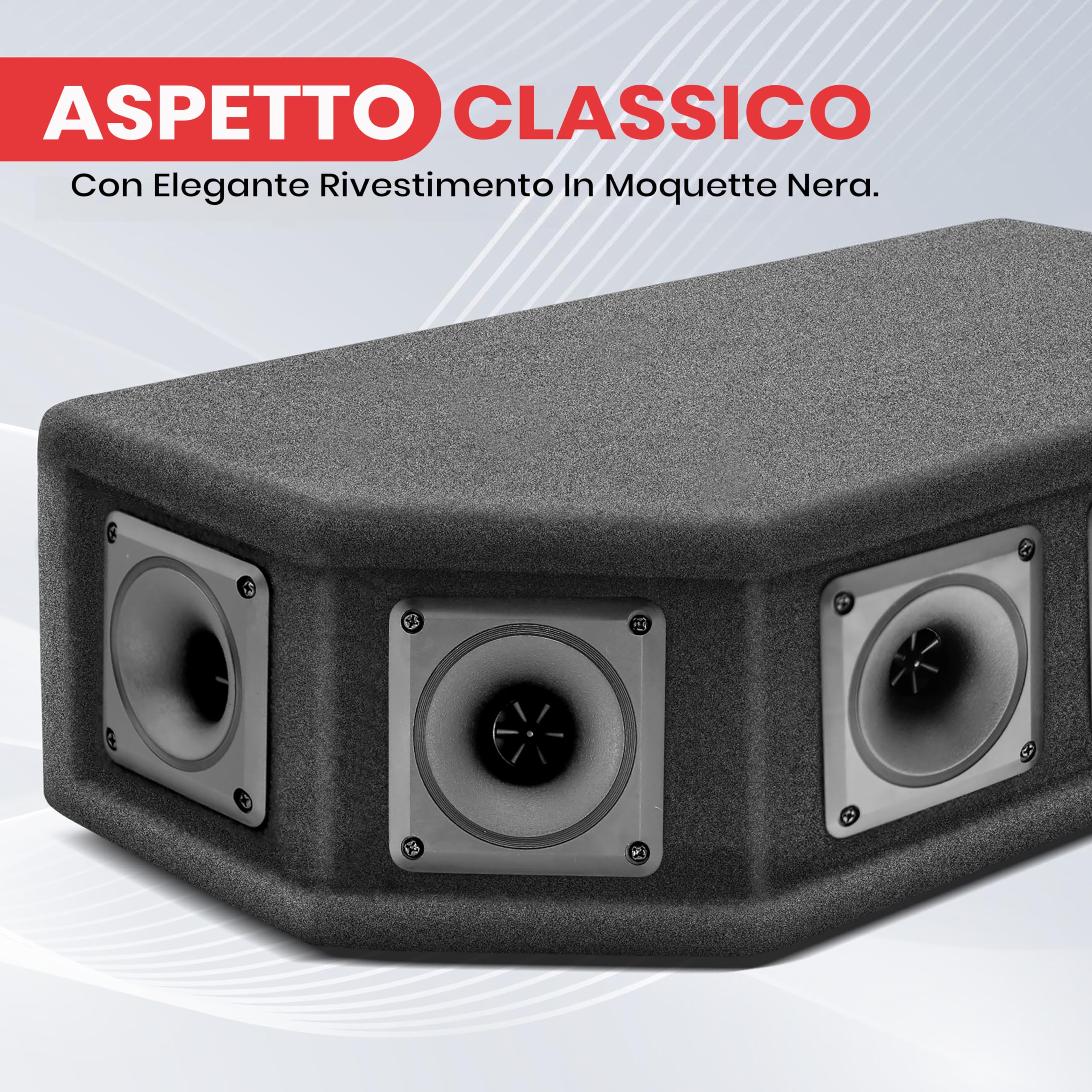 Pyle-Pro Altoparlante DJ a 6 Vie, Speaker da 300 Watt Picco, Cassa da 150 Watt RMS, Sei Tweeter a Tromba Piezo da 6,4 cm, Impedenza 8 Ohm, Riproduzione Audio Full Range, Finitura in Moquette Nera