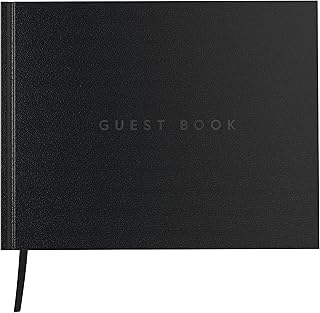 Useful Co. Premium Black Guest Book: Leather Cover, 112 Pages for Multi-Event Use