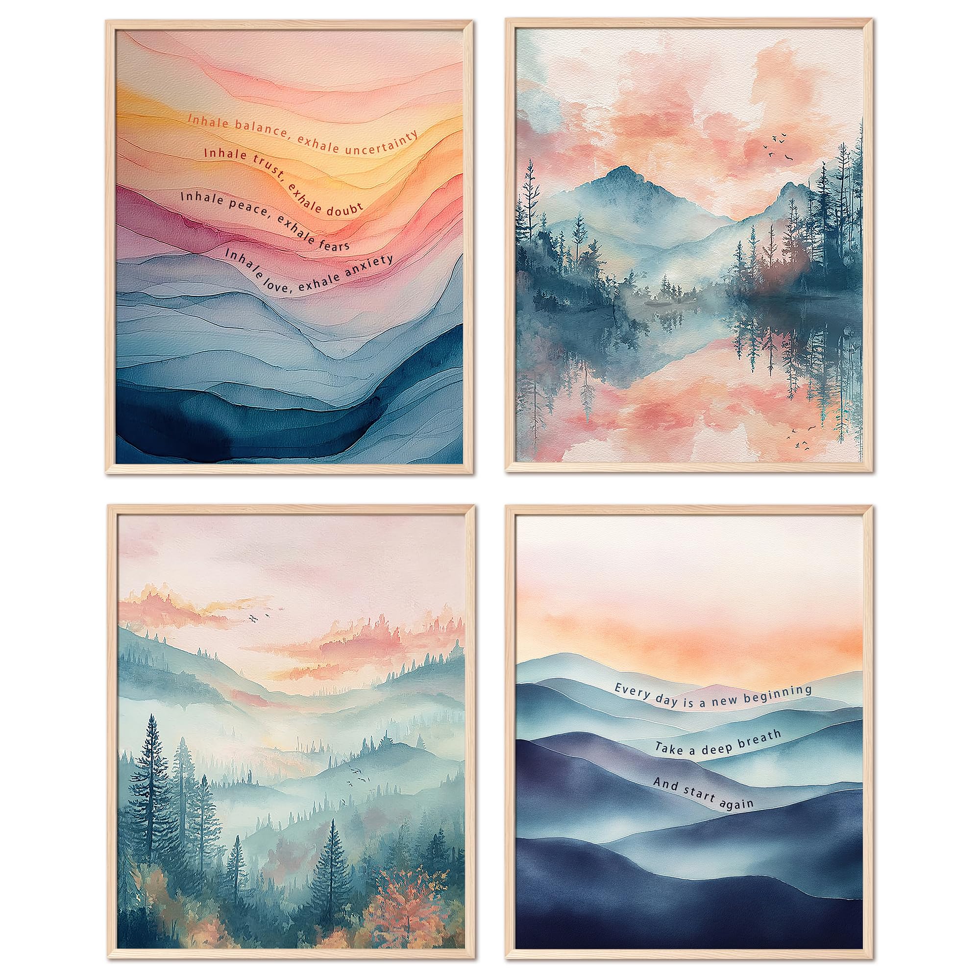 Kaderas Women's Mountain Soothing Wall Art Room Decor, Mental Health Poster For Office Counselling Room Classroom Calming Corner