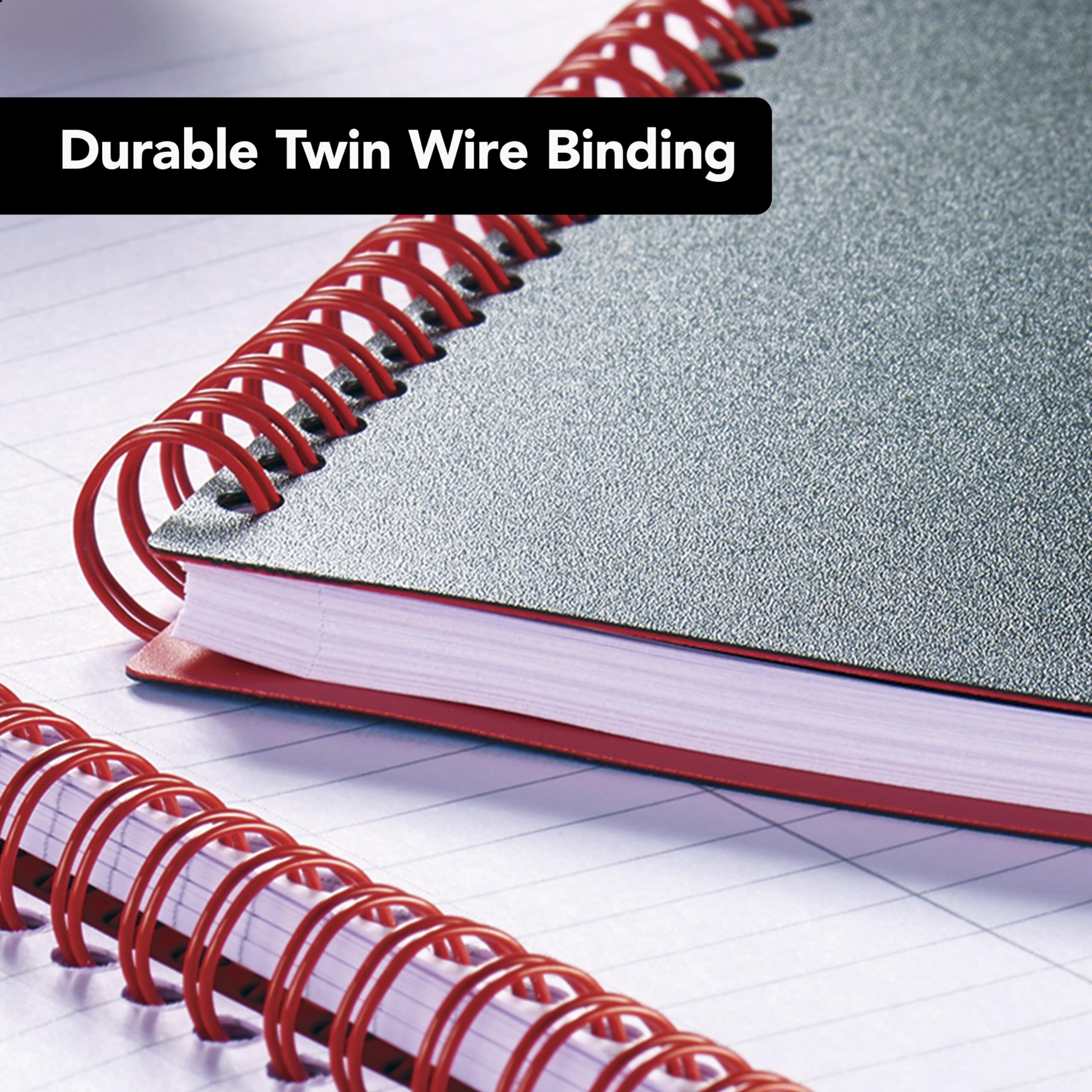 Black N Red Notebook, Business Journal, 11" X 8", 70 Sheets, Ruled, Optik Paper