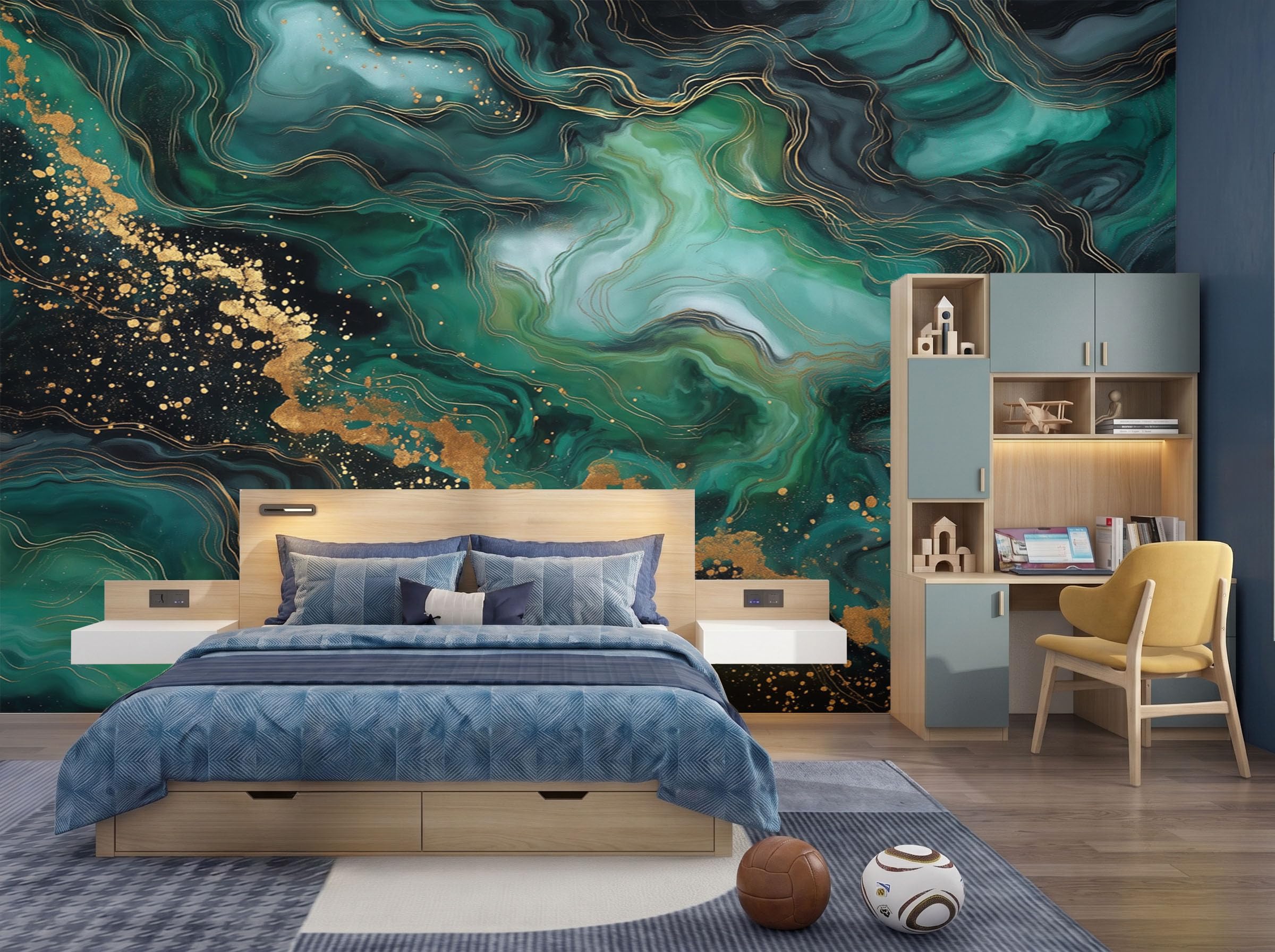 Papier peint panoramique intissé pour habiller un grand mur de salon