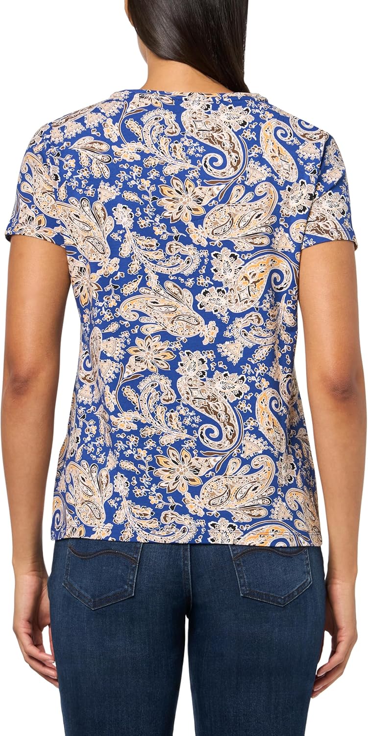 Nautica Womens Solid V-Neck Short Sleeve T-Shirt - Image 2